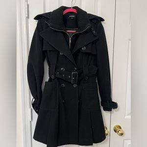 Bebe Black Double Breasted Peacoat